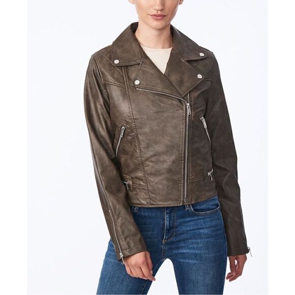 Collection B Juniors Clay Faux Leather Asymmetrical Moto Jacket Extra Small NWT - Picture 1 of 9
